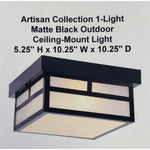 Artisan Collection 1-Light Matte Black Outdoor Ceiling-Mount Light