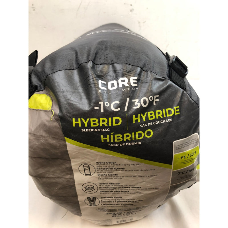 Core 30 Degree Hybrid Sleeping Bag, Green/Gray