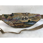 Route 66 Tapestry Fanny Pack Belt Bag Cross Body, Travel Pioneer Express
