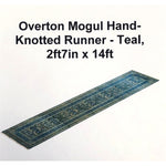 Overton Mogul Hand-Knotted Runner - Teal, 2ft7in x 14ft