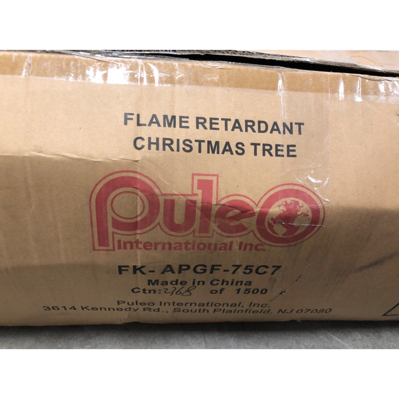 Puleo International 7.5 ft. Pre-Lit Aspen Fir Flocked Artificial Christmas Tree