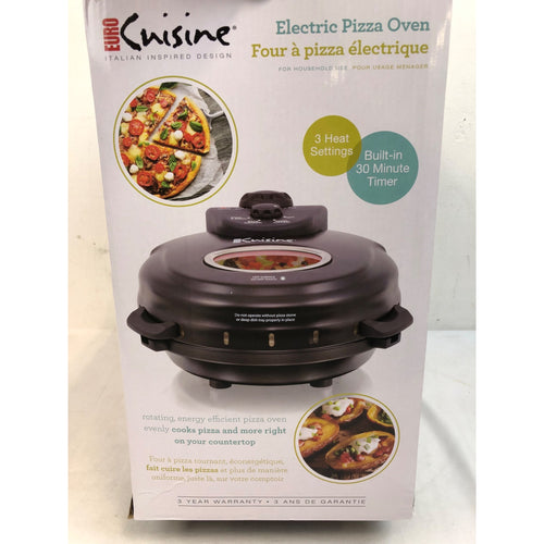 Euro Cuisine PM600 Electric Pizza Maker with Rotating Stone & Deep Pan