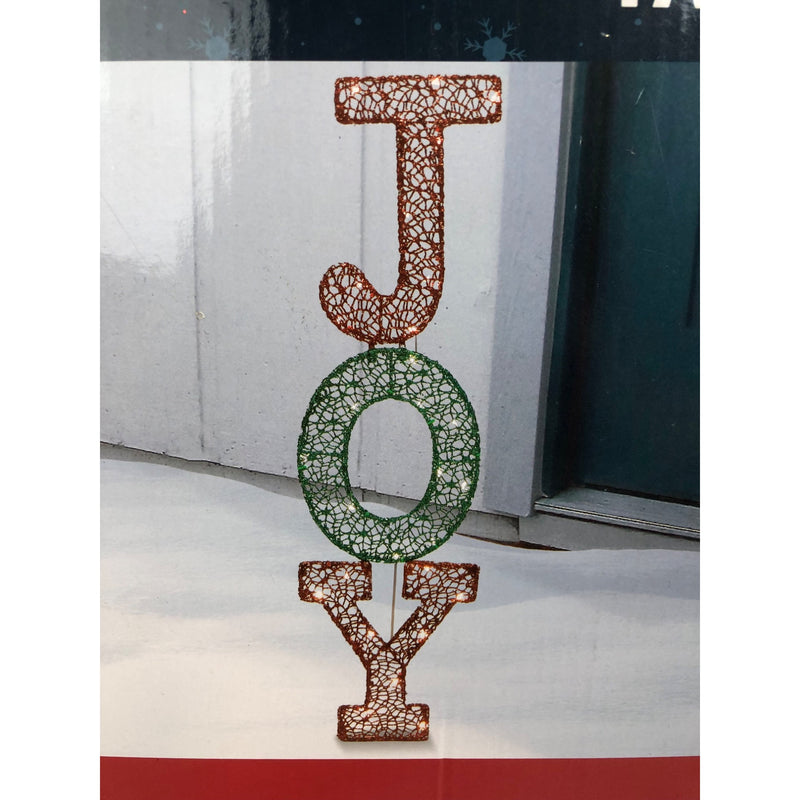 Joiedomi 4FT Tall Multicolored Tinsel Stacked JOY Letters