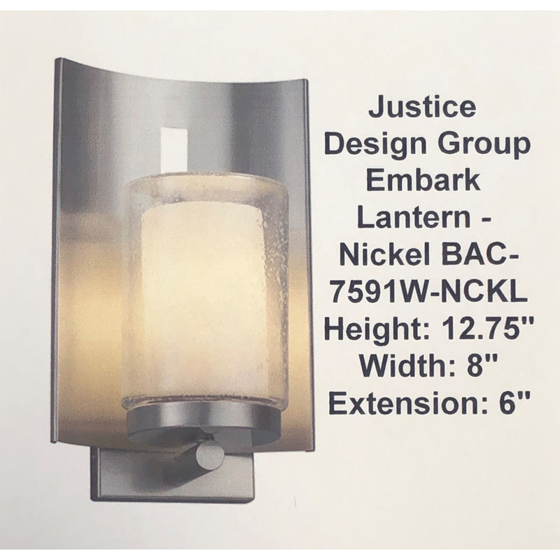 Justice Design Group Embark Lantern - Nickel BAC-7591W-NCKL