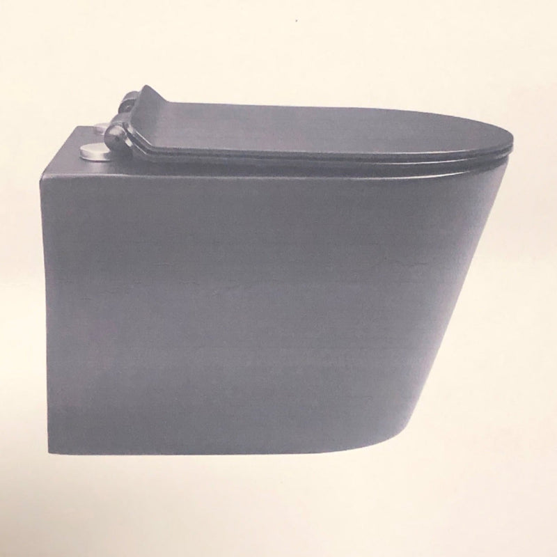 Swiss Madison Calice Wall-Hung Round Toilet Bowl in Matte Black