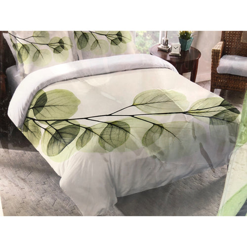 Full/Queen, Laural Home Green X-Ray of Eucalyptus Leaves Comforter