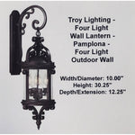 Troy Lighting - Four Light Wall Lantern - Pamplona - Four Light Outdoor Wall