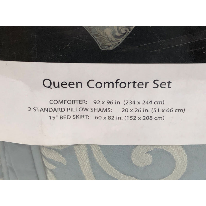 Queen, Five Queens Court Faith Woven Jacquard 4 piece Comforter Set