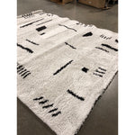 Carson Shag Area Rug, White/Charcoal, 5ft x 7ft