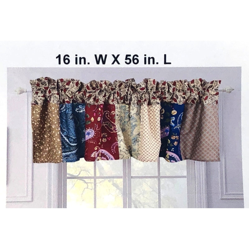 Sanders Floral Paisley Navy Patchwork Window Valance