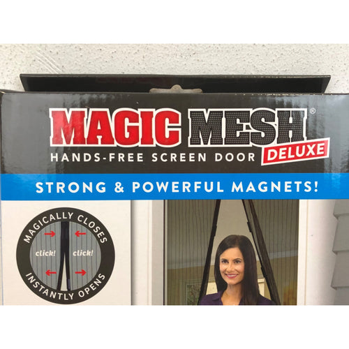 Magic Mesh Deluxe Hands-Free Magnetic Screen Door, Fits up to 39x83 in., Black