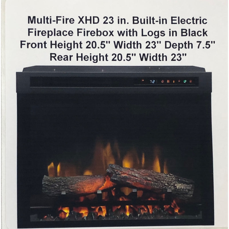 Multi-Fire XHD 23 in. Built-in Electric Fireplace Firebox with Logs in Black