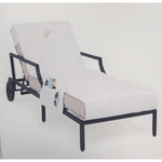 Standard Size Chaise Lounge Cover with Side Pockets - Personalized Letter P
