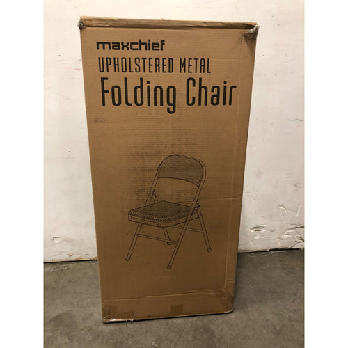 Maxchief Upholstered Padded Folding Chair, 4-pack, Gray