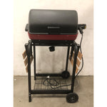 Americana Portable Electric Cart Grill with Two Folding Tables, Red