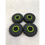 4x 1.3in Rim, 2.8in Tire, 7mm Hex - Green/Black RC Model Car Replacement