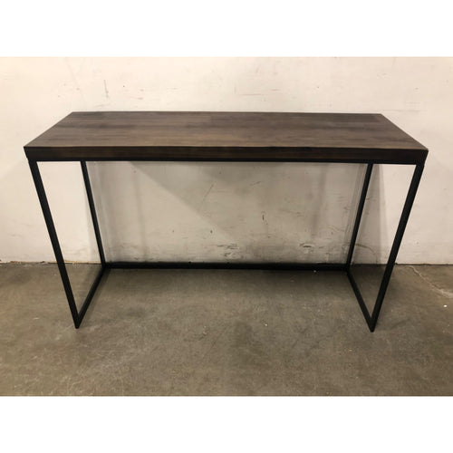 DecMode 52 x 33 Black Wood Console Table with Black Metal Legs, 1-Piece