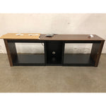 Bestier TV Stand for TVs up to 70in with RGB LED Lights, Walnut