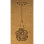 Modern 7 inch Mini Farmhouse Metal Cage Gold Pendant Light, Black Wire