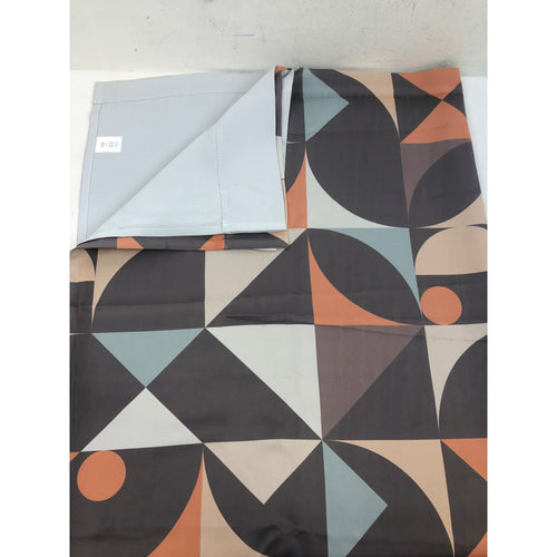 Deny Designs Single Curtain Panel, Brown/Orange/Blue Geometric 84in x 50in