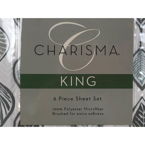 King, Leaves Grey, Charisma Sheet Set