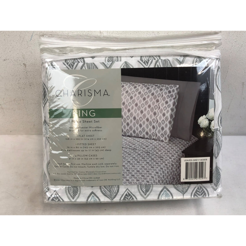 King, Leaves Grey, Charisma Sheet Set