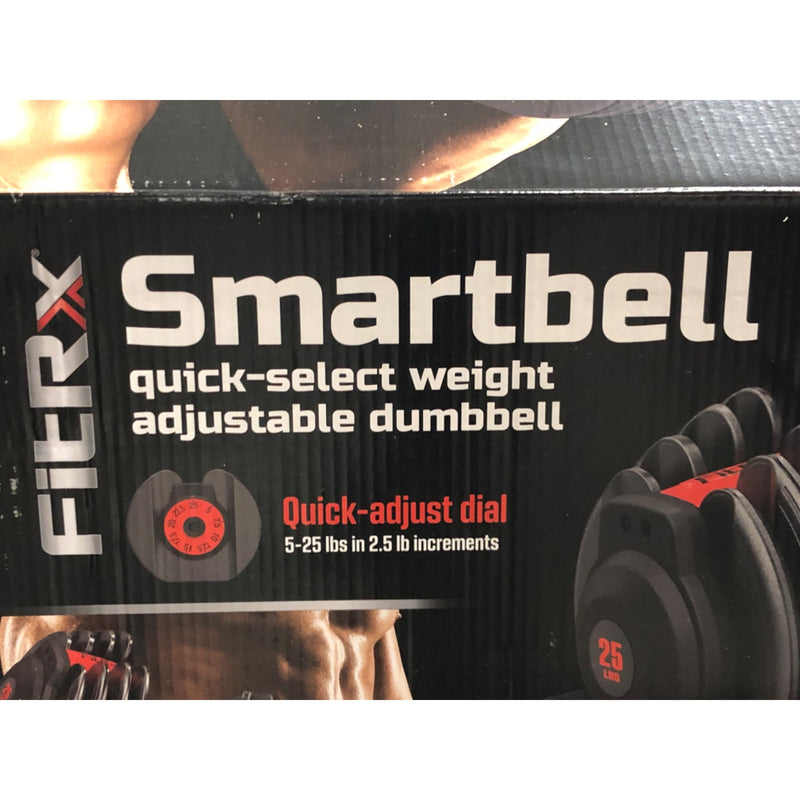 FitRx SmartBell, 25lbs. Quick-Select 9 in 1 Adjustable Dumbbell, 5-25lb.