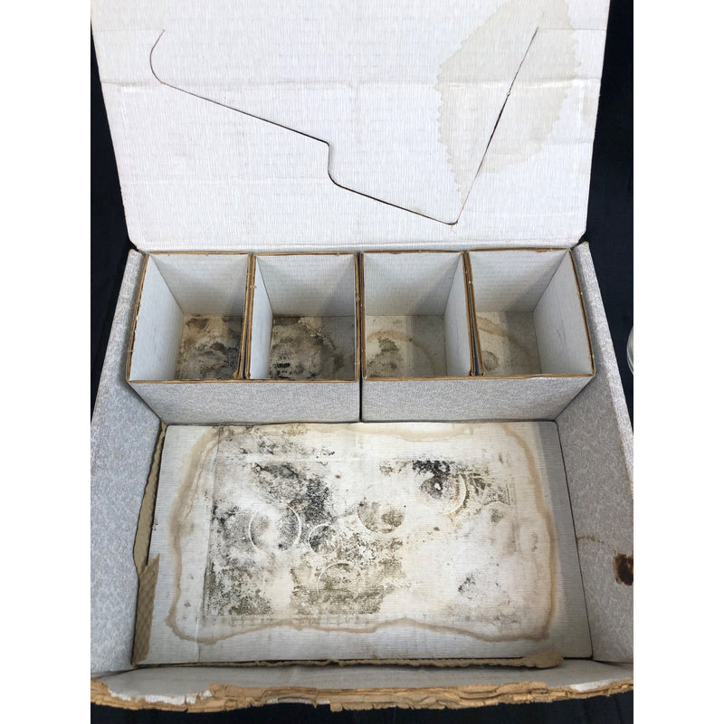 Anchor Hocking Anchorglass Serva-Snack 8 pc Set, Vintage, With Box. Circles