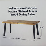 Noble House Gabrielle Natural Stained Acacia Wood Dining Table