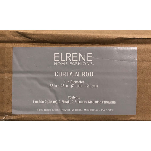 Elrene Home Fashions Curtain Rod, 28in to 48in Adjustable Rod, Antique Bronze