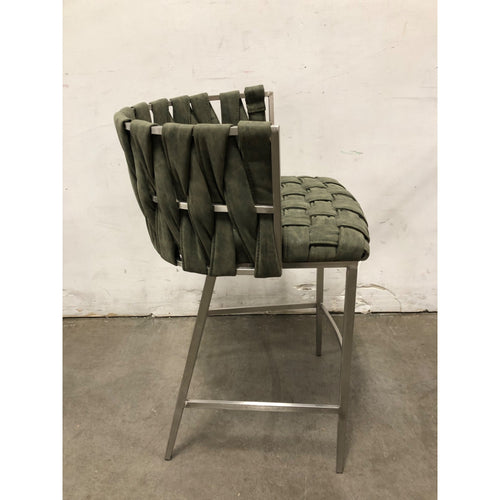 Home Square Stainless Steel Extra Tall Bar Stool Jade Green