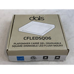 DALS Lighting 6 Inch Square Indoor/Outdoor LED Flush Mount, White