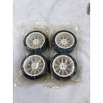 Set of 4 RC Rubber Tires, 12mm Hex, 2in White Rims, 2.5in Tires