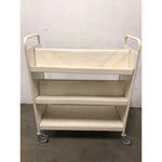 Library Book Shelf Cart, 3 Tiered, Cream Color