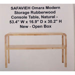 SAFAVIEH Omara Modern Storage Rubberwood Console Table, Natural