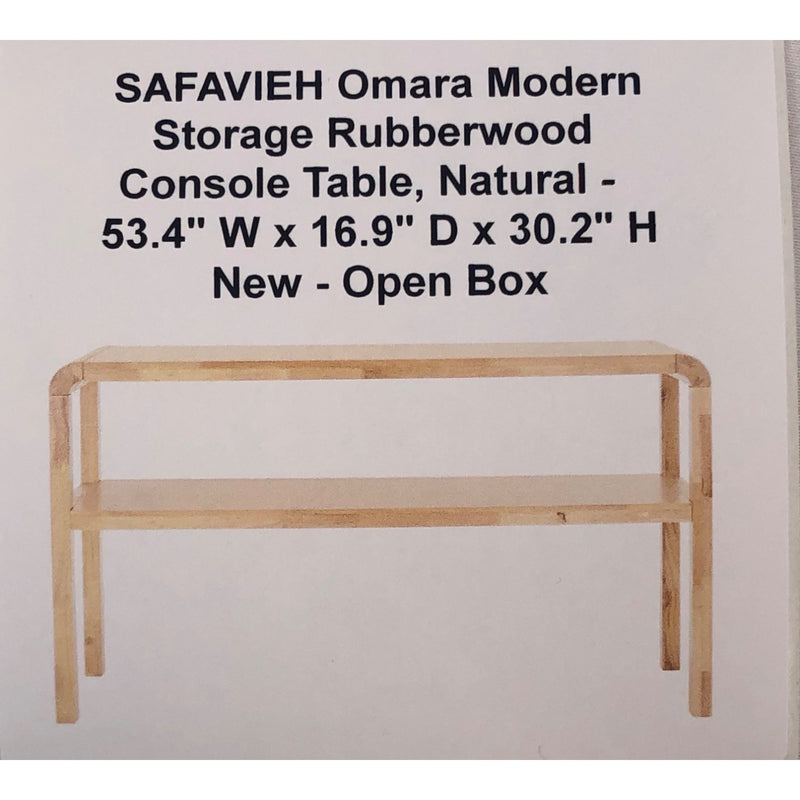 SAFAVIEH Omara Modern Storage Rubberwood Console Table, Natural