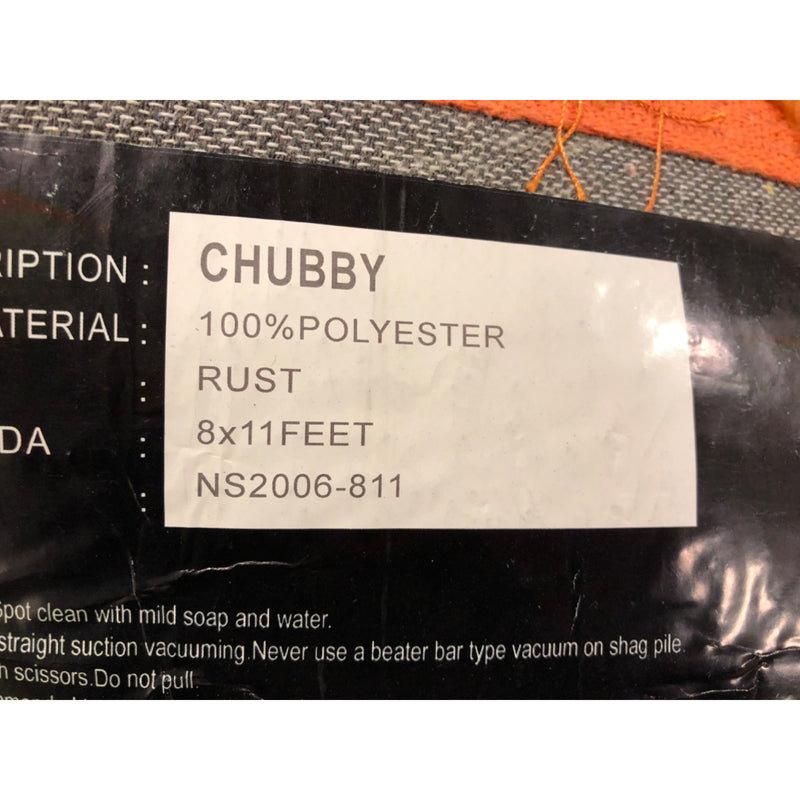 Chubby Shaggy Hand-tufted Area Rug, Rust, 8ft x 11ft