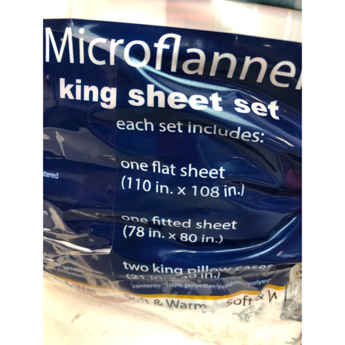 King, Shavel Micro Flannel Patterned 4-piece Sheet Set, Cabin Design