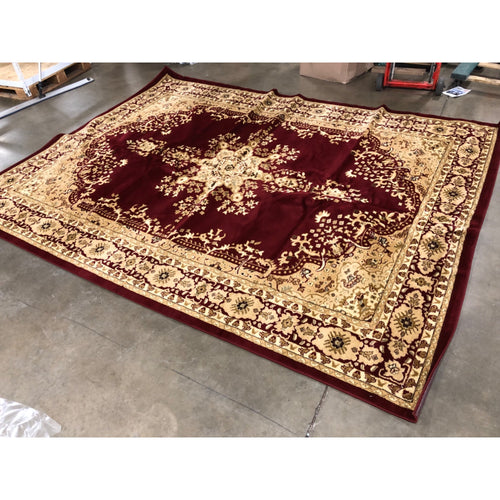 Allstar Woven Traditional Area Rug, Traditional Aubusson, Red, 9ft x 12ft