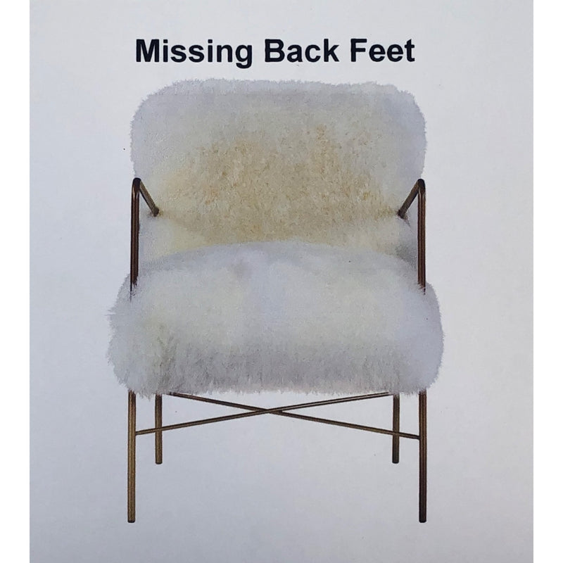 Long Wool Sheepskin White Chair