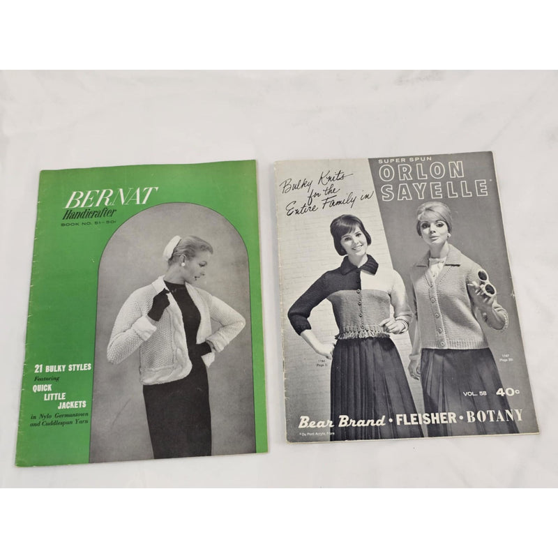 Bernat & Orlon Sayelle Knit & Crochet Pattern Magazines Vintage
