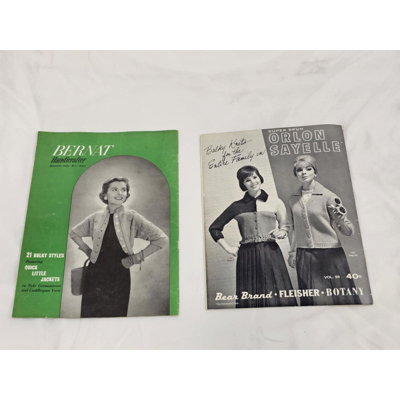 Bernat & Orlon Sayelle Knit & Crochet Pattern Magazines Vintage