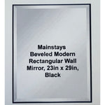 Mainstays Beveled Modern Rectangular Wall Mirror, 23in x 29in, Black