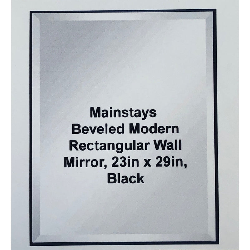 Mainstays Beveled Modern Rectangular Wall Mirror, 23in x 29in, Black