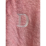 Small/Medium Pink Turkish Cotton Terry Bath Robe, Monogram Letter D
