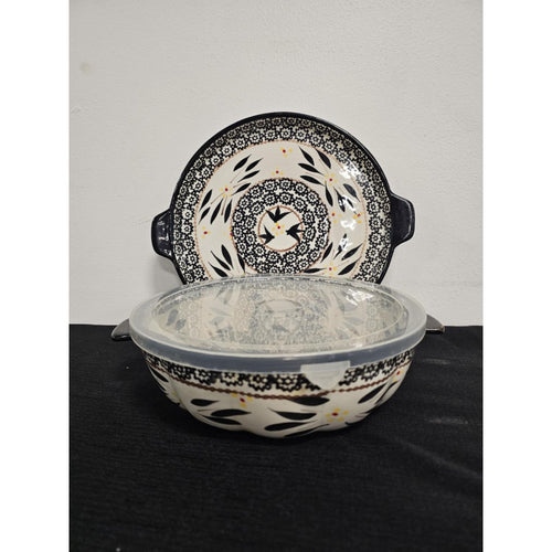 Temp-Tations Old World Black Bundt Cake Pan w/Tray & Lid