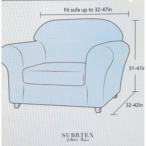 Subrtex Stretch 2-Piece Textured Grid Armchair Slipcover, Camel