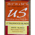 US Window And Floor 2in Faux Wood 26in W x 84in H