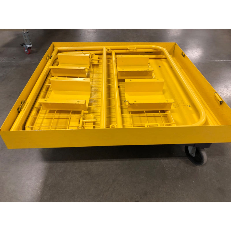 AS IS - Vestil WP-3737-FD Fold-Down Work Platform, 37inx37, Powder Coat Yellow