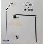 UNO Adjustable Floor Lamp with White Shade  73in. x 11in.